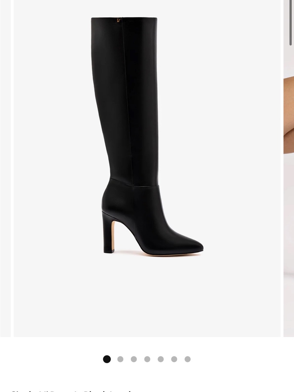 Larroude Cindy Hi Over-the-Knee boot in Luster Calf Black, 7.5, nwt